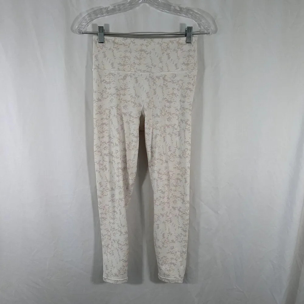 Fabletics Leggings Women's Small White Pull On Stretchy Mid Rise Stretchy